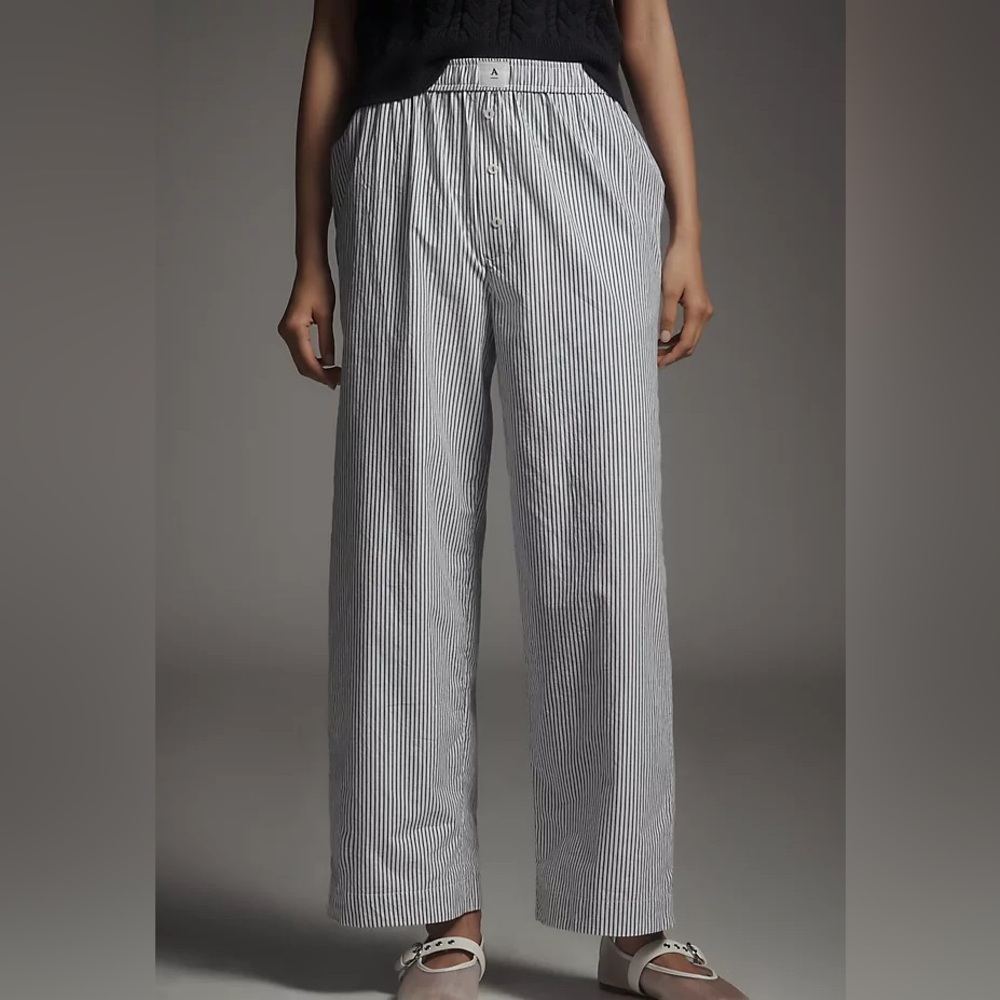 Anthropologie Blue and White Striped Lounge Pants